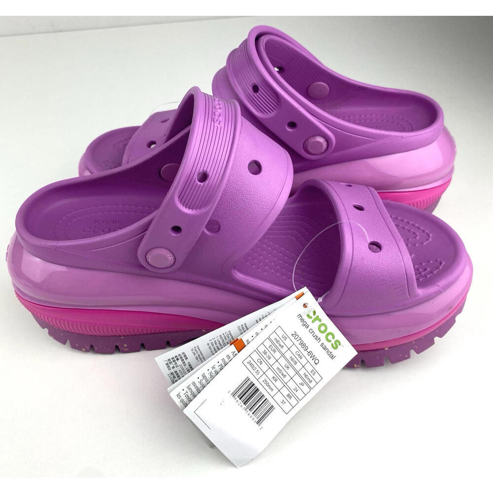 NEW Crocs Classic Mega Crush Platform Sandal 8 Juice Fuchsia Pink 207989 NWT - Picture 3 of 13